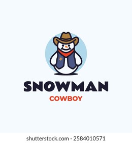 Snowman Simple Mascot Logo Template