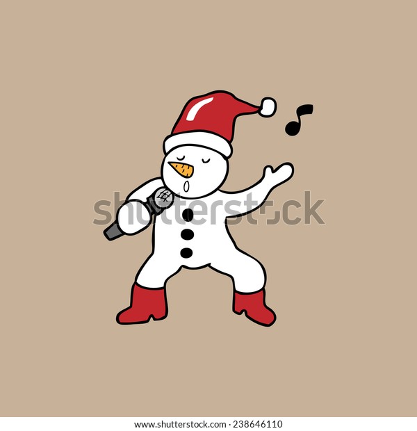 Snowman Singing Dancing Cartoon Vector Stock Vector (Royalty Free ...