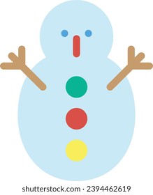 Snowman single vector line icon