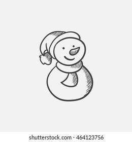 Snowman sketch icon for web, mobile and infographics. Hand drawn vector isolated icon.