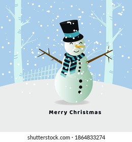 Snowman smile character vector illustration