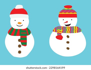 snowman smile vector and illustration  