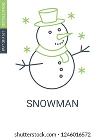 Snowman smiled icon