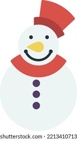 Snowman smiles illustration in minimal style isolated on background
