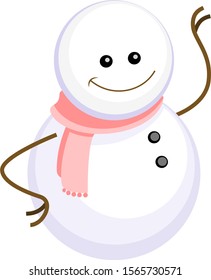 Snowman Smiling Cute Vector Graphic