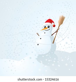 snowman and snow
