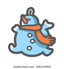 Nave de nieve Snowman Icono vector Icono ilustración de caricatura