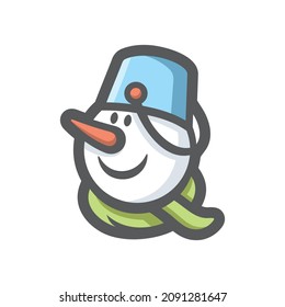 Snowman snow craft Vector icon Cartoon illustration