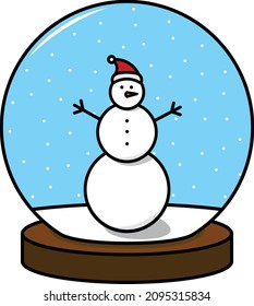 Snowman in a snow sphere