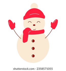 snowman snow winter hat gloves emoticon icon