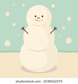 snowman snow winter watercolor holiday christmas illustration card