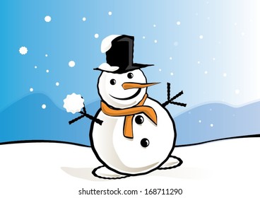 snowman and snowball