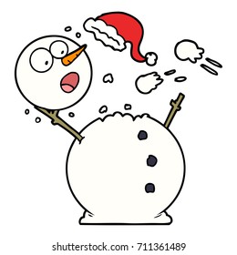 snowman in snowball fight