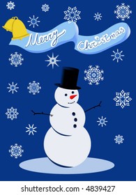 snowman and snowflakes