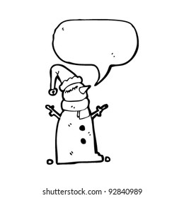 snowman with speech bubble