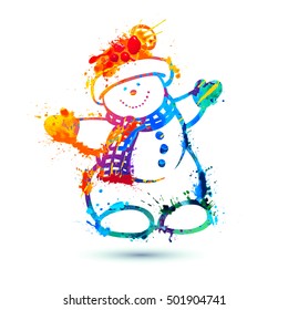 Snowman of splash paint