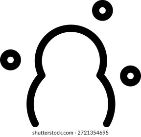 Snowman standing in the falling snow