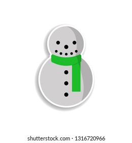 snowman sticker icon. Elements of Chrismas in color icons. Simple icon for websites, web design, mobile app, info graphics