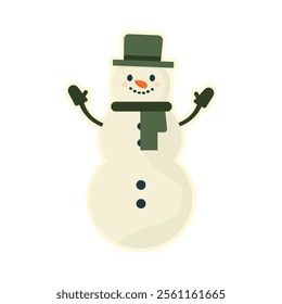 snowman sticker isolated on white background