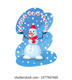 snowman. symbols of christmas and new year