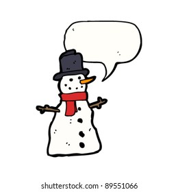 muñeco de nieve con sombrero superior y bufanda