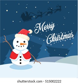 snowman typography illustration design