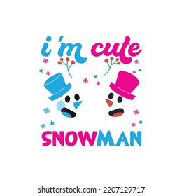 Archivo vector de diseño de camiseta de tipografía de Snowman