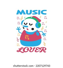 Snowman Typography T-Shirt Design Vector File