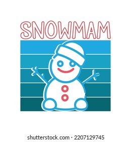 Snowman Typography T-Shirt Design Vector File