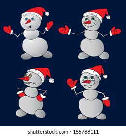 Snowman. Vector.