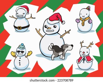 snowman vector art .A dog was in separate layer you can move it out.