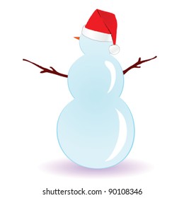snowman vector art illustration on white background