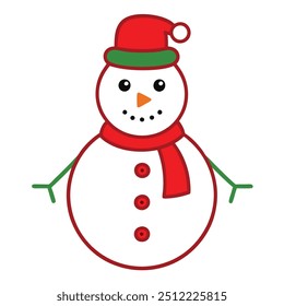 snowman vector art white background.