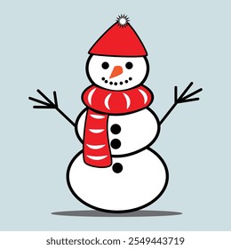 Artes vectoriales de muñeco de nieve para Navidades. Para sus tarjetas de felicitación y decoraciones y sus Navidades pegatinas.