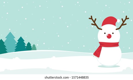 Snowman vector. Snowman character design. Christmas poster. wallpaper. free space for text.