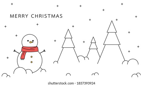 Snowman vector. Snowman character design. Christmas poster.