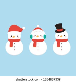 Snowman vector. Snowman character design. Christmas poster.