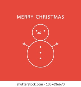 Snowman vector. Snowman character design. Christmas poster.