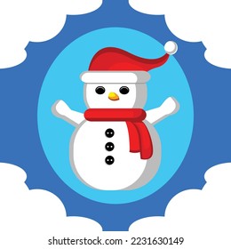 snowman vector. Christmas day celebration with snowman is more fun