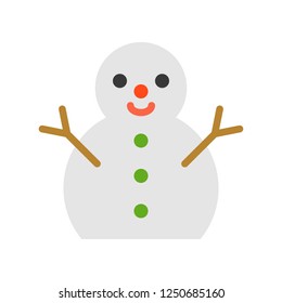 Snowman vector, Christmas related flat design icon