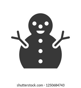 Snowman vector, Christmas related solid design icon