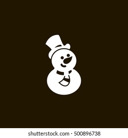 Snowman vector, clip art. Also useful as icon, logo, greeting card, web element, symbol, graphic image, silhouette and illustration.