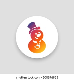 Snowman vector, clip art. Also useful as icon, logo, greeting card, web element, symbol, graphic image, silhouette and illustration.