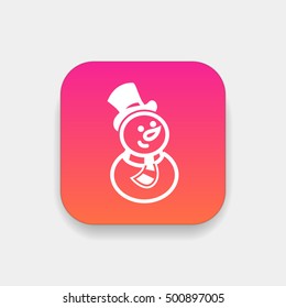 Snowman vector, clip art. Also useful as icon, logo, greeting card, web element, symbol, graphic image, silhouette and illustration.