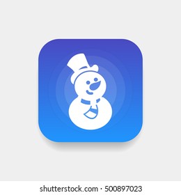 Snowman vector, clip art. Also useful as icon, logo, greeting card, web element, symbol, graphic image, silhouette and illustration.