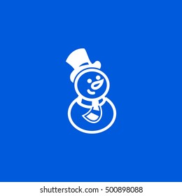 Snowman vector, clip art. Also useful as icon, logo, greeting card, web element, symbol, graphic image, silhouette and illustration.