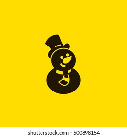 Snowman vector, clip art. Also useful as icon, logo, greeting card, web element, symbol, graphic image, silhouette and illustration.