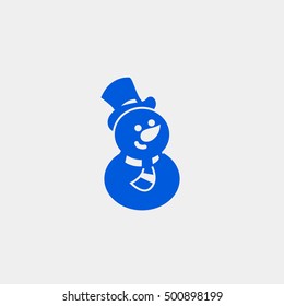 Snowman vector, clip art. Also useful as icon, logo, greeting card, web element, symbol, graphic image, silhouette and illustration.
