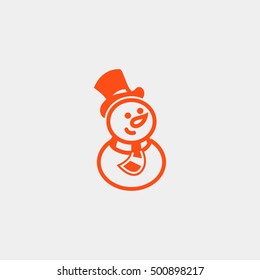 Snowman vector, clip art. Also useful as icon, logo, greeting card, web element, symbol, graphic image, silhouette and illustration.