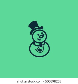 Snowman vector, clip art. Also useful as icon, logo, greeting card, web element, symbol, graphic image, silhouette and illustration.